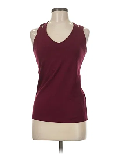 Pre-owned Loveappella Tank Top Burgundy Halter Neckline Tops