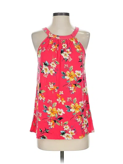 Pre-owned Loveappella Tank Top Pink Halter Neckline Tops