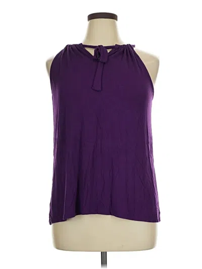 Pre-owned Loveappella Tank Top Purple Halter Neckline Tops