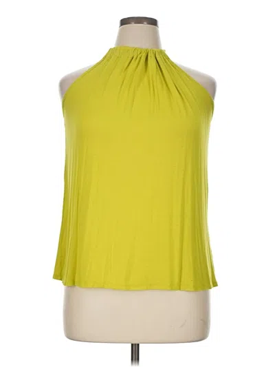 Pre-owned Loveappella Tank Top Yellow Halter Neckline Tops