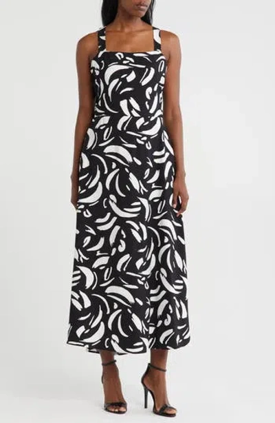 Loveappella Tie Back Midi Dress In Black