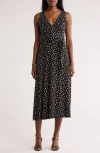 Loveappella Wrap Midi Dress In Black
