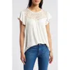 Loveappella Yoke Swing Top In Cream