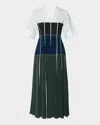 Lovebirds Beatrix Colorblock A-line Midi Dress In Kale