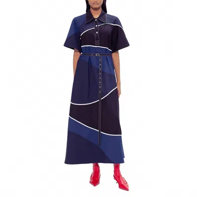 Lovebirds Classic Colour-blocked Dress In Onyx/midnight Blue/navy In Black