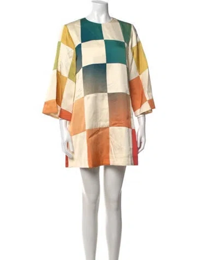 Pre-owned Lovebirds Colorblock Pattern Mini Dress In Multicolor