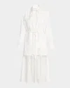 Shop Lovebirds Eleanor Cutout Tie-waist Midi Shirtdress In Ivory
