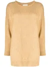 Lovebirds Fine-knit Cotton Sweatshirt In Brown