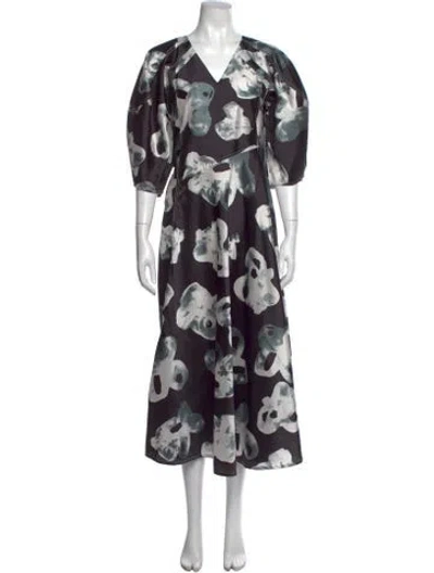 Pre-owned Lovebirds Floral Print Midi Length Dress In Multicolor