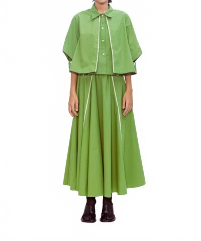 Lovebirds Flux Button Front Shirt In Matcha In Green