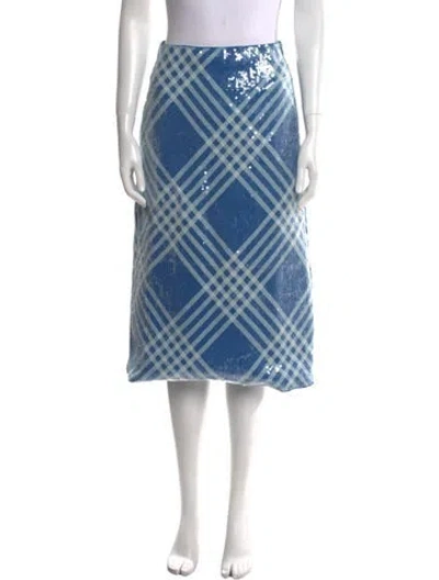 Pre-owned Lovebirds Linen Knee-length Skirt W/ Tags In Blue