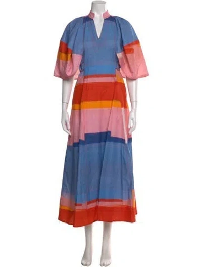 Pre-owned Lovebirds Linen Long Dress W/ Tags In Multicolor