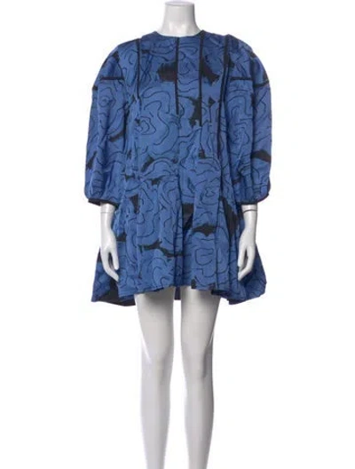 Pre-owned Lovebirds Linen Mini Dress W/ Tags In Blue