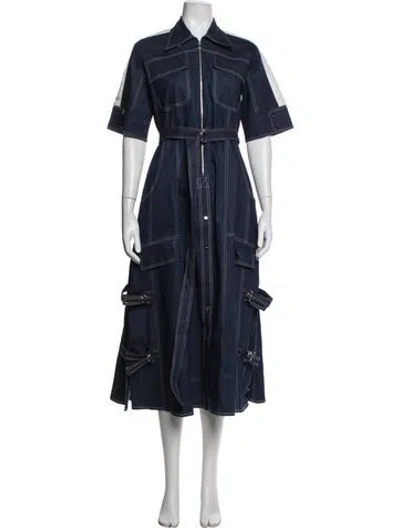 Pre-owned Lovebirds Midi Length Dress In Blue