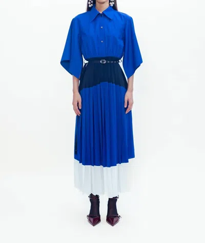 Lovebirds Mirage Midi Dress In Cobalt Blue, Black, Ivory In Multi