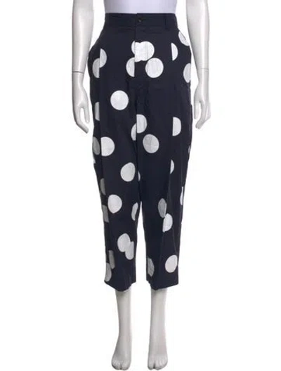 Pre-owned Lovebirds Polka Dot Print Wide Leg Pants In Blue