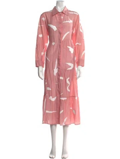 Pre-owned Lovebirds Printed Long Dress In Pink