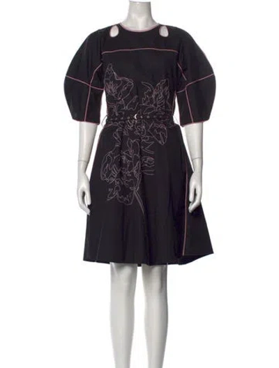 Pre-owned Lovebirds Printed Mini Dress In Black