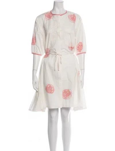 Pre-owned Lovebirds Printed Mini Dress In Neutrals