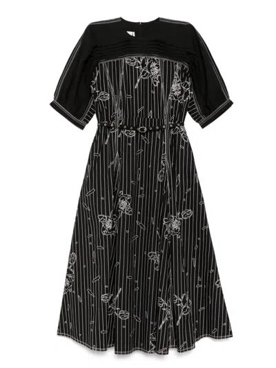 Lovebirds Printed Raglan-sleeved Dress