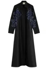 Shop Lovebirds Sequin-embellished Taffeta Midi Shirt Dress In Black