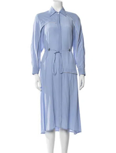 Pre-owned Lovebirds Silk Long Dress In Blue