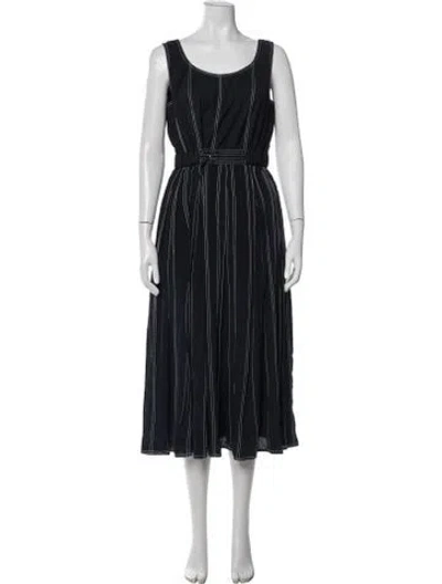 Pre-owned Lovebirds Silk Midi Length Dress In Blue