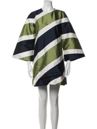 Pre-owned Lovebirds Striped Mini Dress In Blue