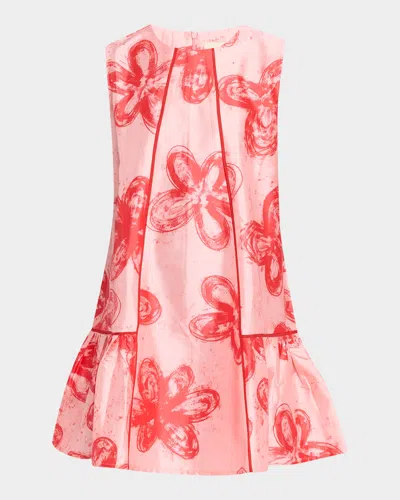 Lovebirds Talis Floral-print Flounce Mini Dress In Pink