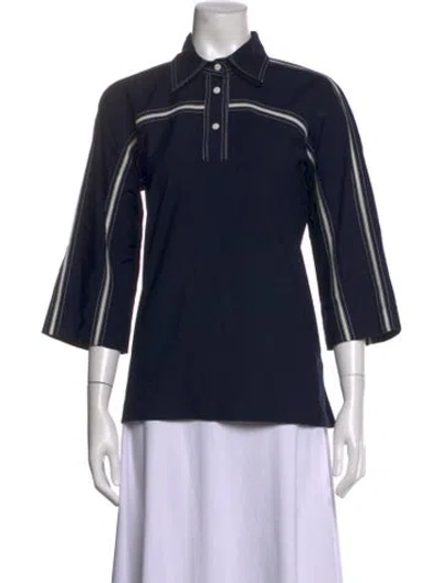 Pre-owned Lovebirds Three-quarter Sleeve Polo In Blue