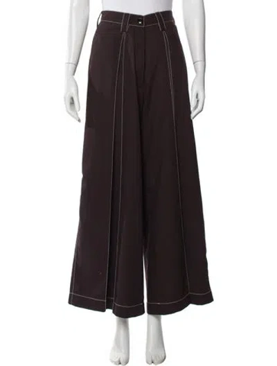 Pre-owned Lovebirds Wide Leg Pants In Brown
