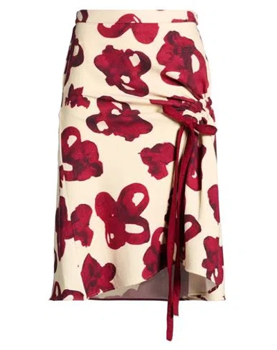 Lovebirds Woman Midi Skirt Ivory Size S Wool In White