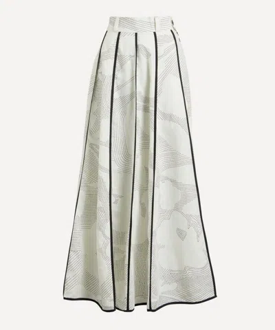 Lovebirds Women's Chiaroscuro Embroidered Linen Skirt