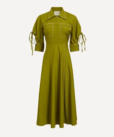 Lovebirds Women's Ruched Twill Shirtdress