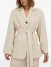 Lovechild Belted Notched-lapel Blazer In Neutral