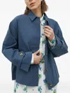 Lovechild Collared Button-cuff Jacket In Blue