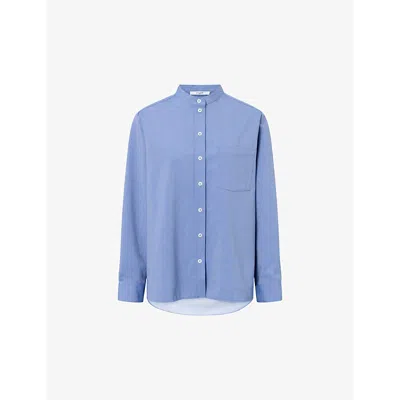 Lovechild Womens Boy Blue Edgar Relaxed-fit Cotton Shirt