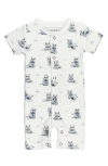 L'ovedbaby Baby Hippo Short Sleeve Organic Cotton Romper In Baby Hippo