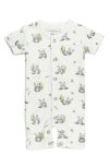 L'ovedbaby Baby Panda Short Sleeve Organic Cotton Romper In Baby Panda