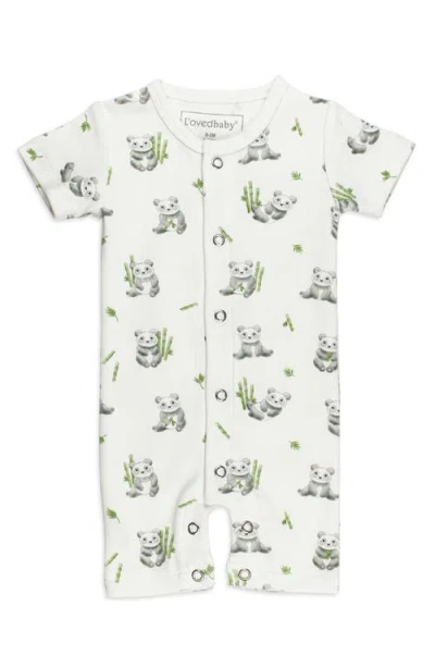 L'ovedbaby Baby Panda Short Sleeve Organic Cotton Romper