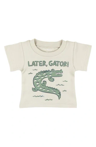 L'ovedbaby Boxy Organic Cotton Graphic T-shirt In Neutral
