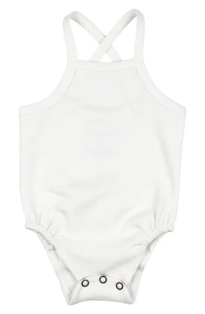 L'ovedbaby Crisscross Strap Organic Cotton Bodysuit In White