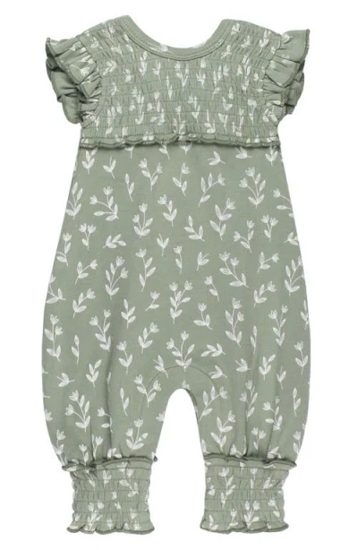 L'ovedbaby Cross Back Organic Cotton Romper In Seafoam Bloom