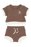 L'OVEDBABY EMBROIDERED ORGANIC COTTON T-SHIRT & SHORTS SET