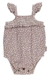 L'ovedbaby Floral Organic Cotton Gauze Bubble Romper In Almond Floral