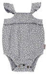 L'ovedbaby Floral Organic Cotton Gauze Bubble Romper In Blueberry Floral
