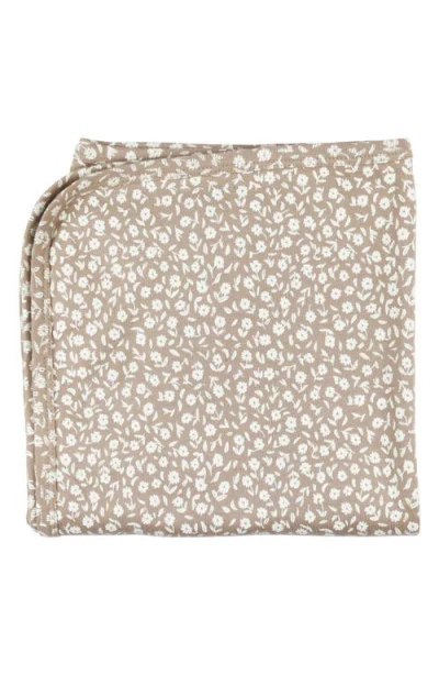 L'ovedbaby Organic Cotton Blanket In Oatmeal Ditsy Floral