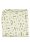 L'ovedbaby Organic Cotton Blanket In Stone Botanica