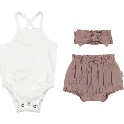 L'ovedbaby Organic Cotton Bodysuit, Bloomers & Headband Set