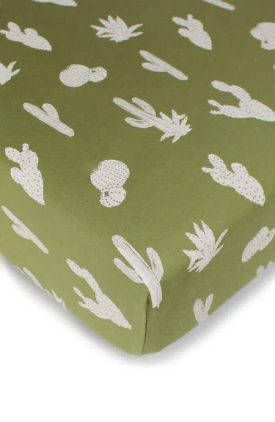 L'ovedbaby Organic Cotton Crib Sheet In Green